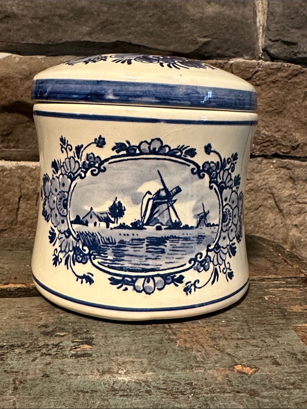 Royal Delft Blue handpainted flour jar